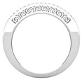 thumbnail image 3 of Dazzlingrock Collection Round White Diamond Double Row Wedding Band for Women (0.20 ctw, Color I-J, Clarity I2-I3) in 925 Sterling Silver, Size 7, 3 of 6