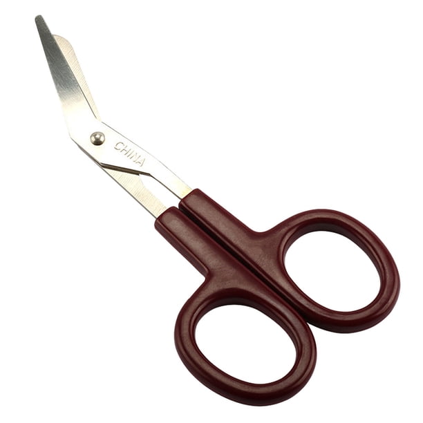 Tijeras de acero inoxidable para vendajes, mango de plástico, para uso hospitalario y doméstico (color aleatorio)