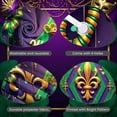 thumbnail image 4 of Gold Mask Mardi Gras Banner Green Feather Carnival Display Purple Flower Bead Decoration Festive Backdrop for Carnival Party Festive Celebration Parade Event, 4 of 9