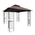 thumbnail image 2 of Outdoor Patio Gazebo Canopy Tent, 10x10 with Ventilated Double Roof, Mosquito Netting, Suitable for Lawn, Garden, Backyard, Deck - Brown Top, 2 of 8