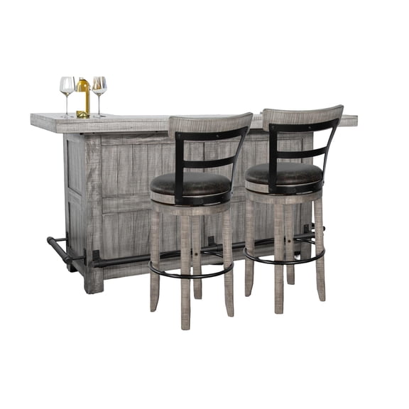 Sunny Designs 80" Traditional Wood Home Bar with Stools