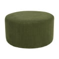 thumbnail image 6 of Christopher Knight Home 30" Corduroy Upholstered Round Ottoman, Wood Frame, Dark Green, 6 of 7