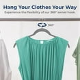 thumbnail image 6 of SereneLife 100-Piece Shirt Hangers, Premium Non-Slip Velvet Hangers Pack with 360° Swivel Hooks, Slim Space-Saving Design for Tops, Jackets, Blouses, & Strappy Dresses, Supports 8 lbs (Grey), 6 of 7