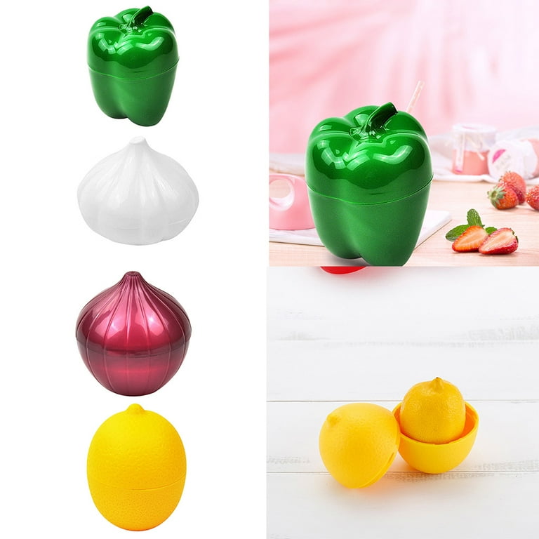 1pc Green Pepper Shaped Plastic Food Preservation Container, Pp