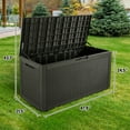thumbnail image 7 of YRLLENSDAN 100 Gallon Large Deck Box Outdoor Storage Box with Lockable Lid, Waterproof UV Resistant Resin Storage Bench 450 LBS Weight Capacity for Patio, Garden, Pool, Black, 7 of 7