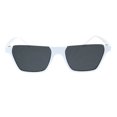 thumbnail image 2 of Pimp Crop Top Thin Plastic Horn Rectangle Retro Sunglasses White Black, 2 of 4