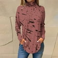 thumbnail image 2 of FAIWAD Plus Size Tops for Women Long Sleeve Round Neck Print Slim Stretch Pullover Tops, 2 of 4