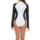 thumbnail image 4 of Augper Swimsuit Women Long Sleeve Diving Suit Siamese Sexy Summer Beach Surfing One-Piece Zipper Swimwear, 4 of 6
