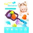 thumbnail image 2 of Baby bath water toy - Baby Bath Toys for Luminous Animals Set, Bath Time Toy Bathroom Wall Bathtub Tub Shower Kids Baby Infant Girls Boys Age 18months and up（Hippopotamus paired with 6 animals）, 2 of 4