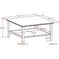 thumbnail image 5 of Simpli Home Acadian Wood 36" Table Basse Carrée de Transition en Gris, 5 of 5