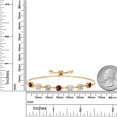 thumbnail image 3 of Gem Stone King 18K Yellow Gold Plated Silver Lab Grown Diamond Tennis Bracelet for Women Rhodolite Garnet Moissanite (2.81 Cttw, Fully Adjustable up to 9 inch), 3 of 3