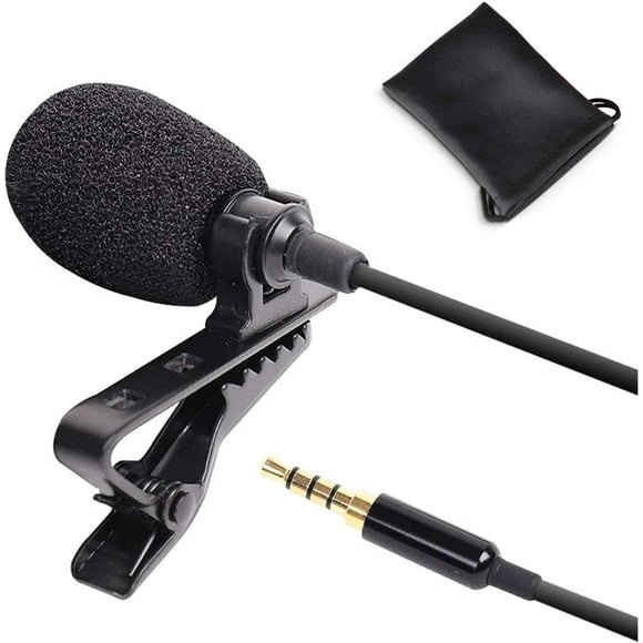 KOMI Lapel Microphone, Proffessional Omnidirectional Condenser Mic Compatible with iPhone Android Smartphone Video Recording Interview YouTube, Noise Cancelling Mic (Microphone Only)