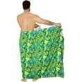 thumbnail image 4 of LA LEELA Men's Standard Beachwear Sarong Pareo Wrap One Size Emerald, Leafs Summer Vacation Aloha, 4 of 5
