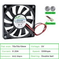 thumbnail image 3 of ACP7010 7cm 70mm fan 70x70x10mm DC5V 12V 24V 2pin cooling fan  for CPU chassis power supply charger inverter, 3 of 7