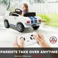 thumbnail image 4 of Qaba Licensed Ford Shelby GT 350 Kids Ride On Car, 12V Battery Powered Electric Vehicle w/ Remote Control, Adjustable Speed, MP3, Smooth Start, White, 4 of 9
