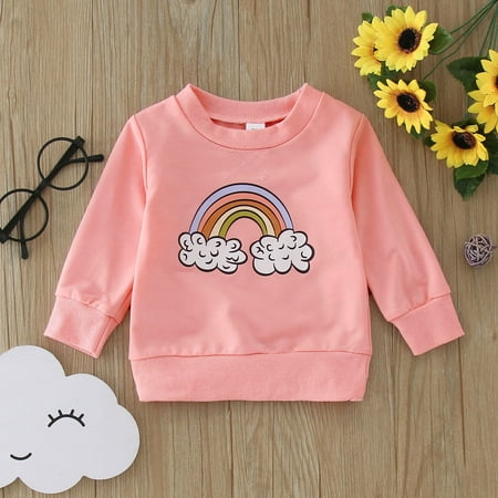 

Hunpta Newborn Infant Baby Girls Boys Print Rainbow Autumn Long Sleeve Tops Hoodie Clothes