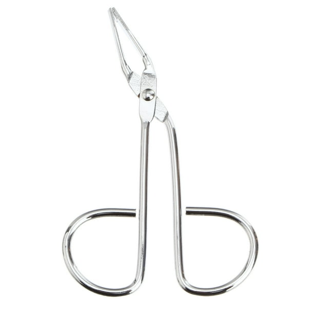 Pinza de cejas con forma de tijera de acero inoxidable para mujer (plateada)
