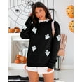 thumbnail image 3 of KimSoong Women Halloween Sweatshirt Oversized Sequin Ghost Shirts Spooky Season Halloween Sweater Crew Neck Fall Pullover Tops, 3 of 6