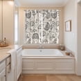 thumbnail image 3 of Grey Paisley Kitchen Curtains 63 Inch Length, Boho Flower Botanical Leaf Branch Grommet Top Bedroom Living Room Curtains, Light Filtering Cafe Curtain Drapes 2 Panels Set 84''x63'', 3 of 9