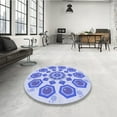 thumbnail image 3 of Ahgly Company Indoor Round Patterned Heavenly Blue Area Rugs, 7' Round, 3 of 6