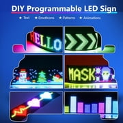 PECHAM 14.7 inch Flexible Programmable LED Sign, Car Decor Scrolling Light Sign with App Control Custom Text Pattern Pre-Made Animation