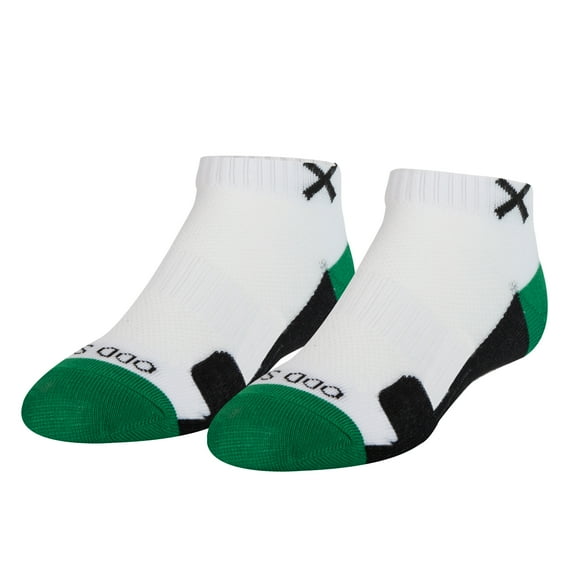 Odd Sox – Basix Green White Black Ankle Socks – Medium Unisex Size – Cushioned Cotton Blend with