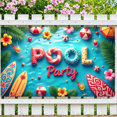 thumbnail image 4 of LUUFILx Pool Party Backdrop Banner Summer Decorations Photography Props for Outdoor Background Beach Luau Event Celebration Party Supplies, 4 of 7