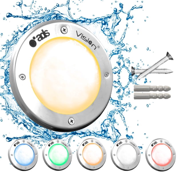 1 Lámpara LED Sumergible Para Alberca de nicho o sobreponer ADS SPA 50W 16CM Cálido