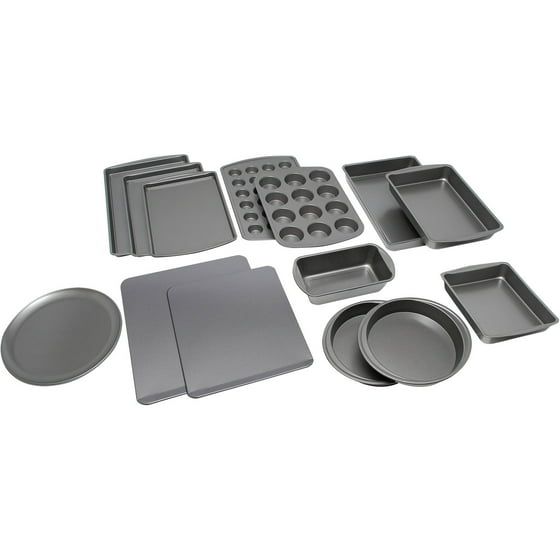 Mainstays 14Piece Deluxe Bakeware Set, Grey