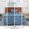 thumbnail image 6 of Lux Decor Twin XL Microfiber Bed Sheets - 3 Piece Floral Sheet Set, Soft Breathable Bedding, Wrinlkle Resistant, OEKO-TEX Certified, Navy Blue, 6 of 10