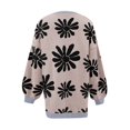 thumbnail image 4 of Women Daisy Floral Cardigan Casual Button Down Open Front Knitted Sweater Oversized Long Sleeve Coat With Pockets, 4 of 7