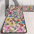 thumbnail image 2 of Kitchen Rugs Sets Of 2,Pioneer Flower Floral Print Pattern Anti Fatigue Kitchen Mat Rugs Non Slip Washable,Decorative Kitchen Floor Mats for Kitchen,Sink,Laundry,17"x47"+17"x47", 2 of 5