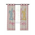 thumbnail image 7 of Easter Blackout Curtains for Bedroom, Colorful Polka Dot Bunny Vintage Pink Checkered Plaid Thermal Insulated Kitchen Drapes with Grommets, Light Blocking Window Treatment, 2 Panels 42" x 54", 7 of 7