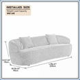 thumbnail image 2 of Mid Century Modern 3-Seat Curved Boucle Sofa - Cloud-Like Comfort for Living Room, Bedroom, Office | Blue | Boucle | Wood, 2 of 11