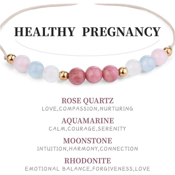 Healthy Pregnancy Gifts Natural Stone Bracelets for Pregnant Women, Mama To Be Moonstone Bracelet, First Time Mom Essentials, Pregnancy Gifts for Expecting Mom