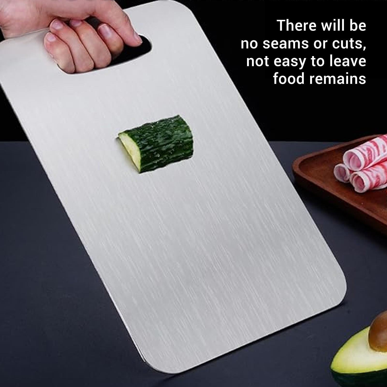 BIMZUC Pure Titanium Cutting Board 14.17" x 9.84" 0.79" Thick, Dishwasher‑Safe, Odorless, Antimicrobial