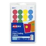 Avery Removable Print/Write Color Coding Labels, 3/4", Pack of 1008 (5472)