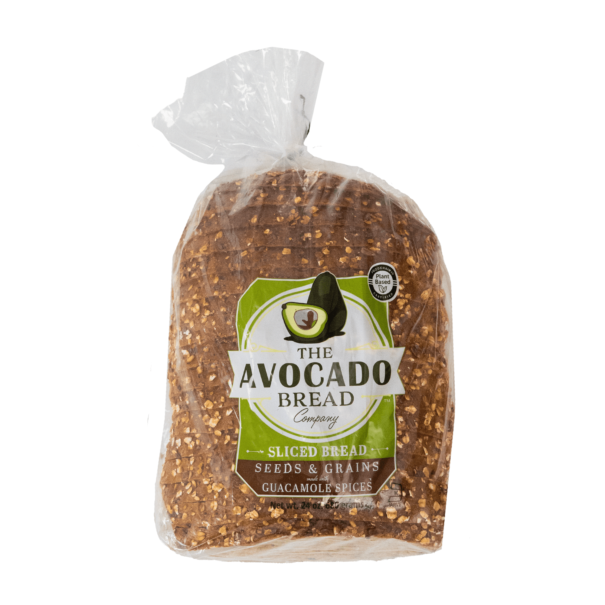Anthony & Sons Bakery Avocado Bread, 24 oz. Bolsa transparente.