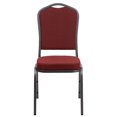 thumbnail image 3 of HERCULES Series Crown Back Stacking Banquet Chair in Burgundy Patterned Fabric - Silver Vein Frame, 3 of 9