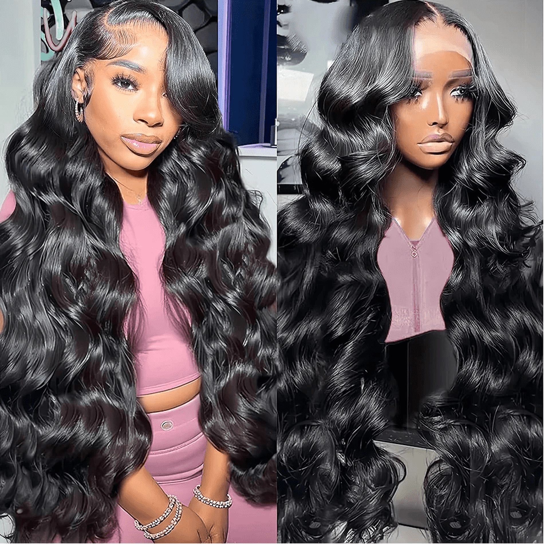 HD Body Wave Lace Frontal Wig13x6 Transparent Lace Front Human Hair Wigs For Women Pre Plucked Frontal Wig With Baby Hair Natural Hairline Glueless Brazilian Virgin Human Hair Lace Frontal Wig 36inch