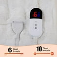 thumbnail image 2 of Electric Blanket - Soft Faux Rabbit Fur Bubble Heated Blanket with Dual Control, Fast Heating with 6 Heat Settings & 10 Hours Auto Off (90"x100", Cream), 2 of 7