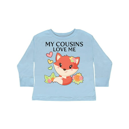 

Inktastic My Cousins Love Me- little fox Gift Toddler Boy or Toddler Girl Long Sleeve T-Shirt