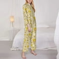 thumbnail image 3 of Goofa Cute Bee Gnomes Printed Women’s 2 Piece Pajama Set Super,Pajamas Women's Long Sleeve Sleepwear Soft Button Down Loungewear Pjs Lounge Set Nightwear-Medium, 3 of 9
