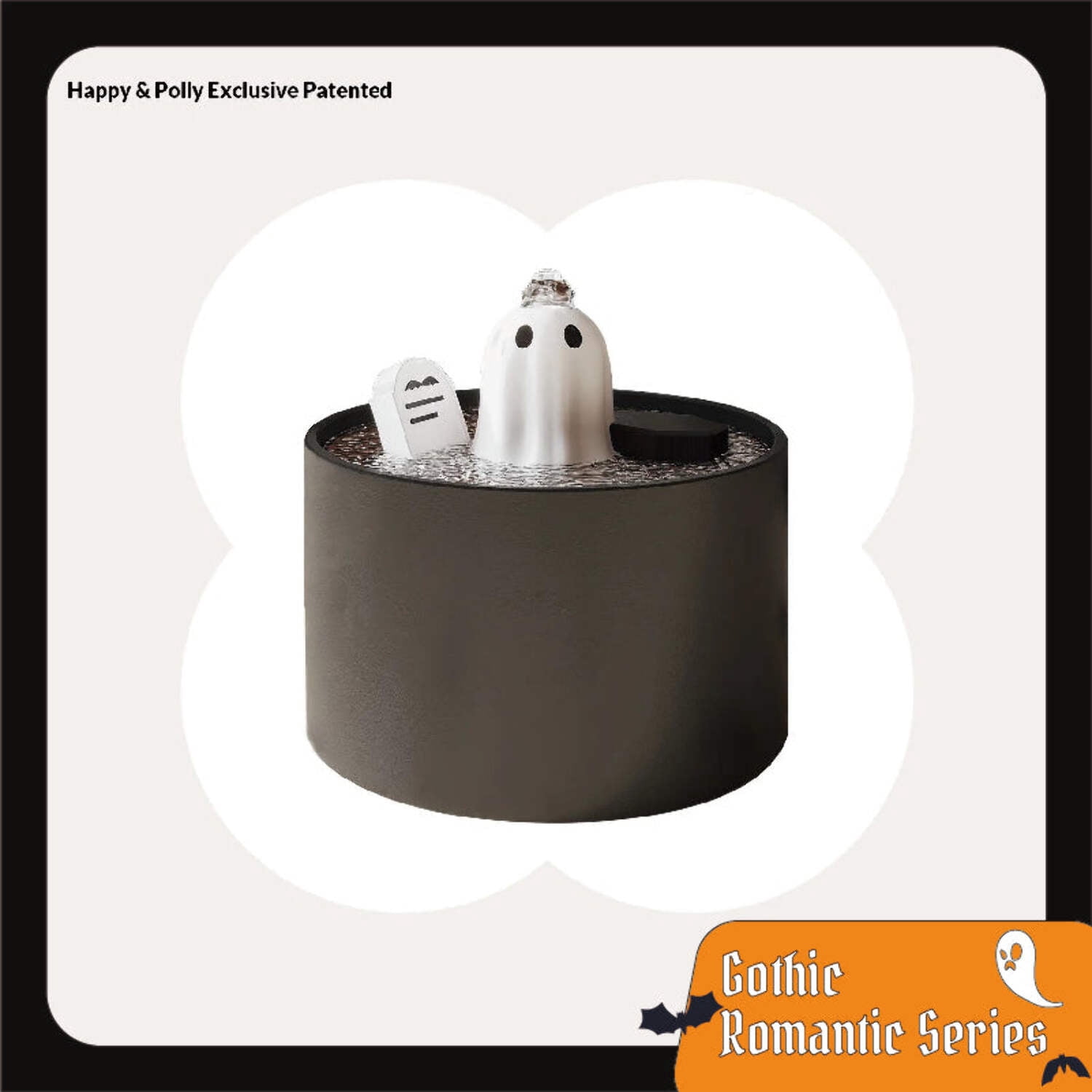 50oz/1.5L Ghost Cat Drinking Fountain-Elevate Your Cat's Hydration