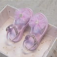 thumbnail image 6 of Little Girls Sandals Sparkly Glitter With Mesh Flower Design Adjustable Straps Casual Party Shoes For Kids Size 5-5.5T, 6 of 8