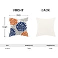 thumbnail image 5 of Navy Blue Burnt Orange Pillow Covers 16x16 Inch 2 Pcs, Fall Colored Geometric Dahlia Decorative Throw Pillows,Rust Flower Outdoor Decor Pillowcase Linen Square Cushion Cover Gift for Couch Car, 5 of 6