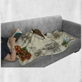 thumbnail image 6 of Jamaican Soft Flannel Fleece Throw Blanket, Hand Drawn Illustrations of Elements from Caribbean Cultures Old Paper Effect, Cozy Plush for Indoor and Outdoor Use, 50" x 60", Multicolor, by Ambesonne, 6 of 6