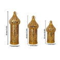 thumbnail image 3 of Sulaicai Decorative Lanterned Moroccans Lantern Metal Iron Holders Golden Hollow Glim Ramadans Decorations, Outdoor Patio or Porch, Indoor Home Decor (3 Pcs), 3 of 9