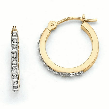 Diamond Fascination 14k Small Hinged Leverback 14k Diamond Fascination Small Hinged Leverback Hoop Earrings