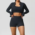 thumbnail image 2 of DHFJKG 3 Piece Workout Sets For Women Yoga Sports Bra High Waisted Shorts Athletic Jacket Casual Running Fitness Yoga Wear Versatile Outfit, 2 of 3